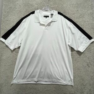 Wedge Polo Shirt Mens 2XL White Golf Short Sleeve Pullover Casual 100% Polyester